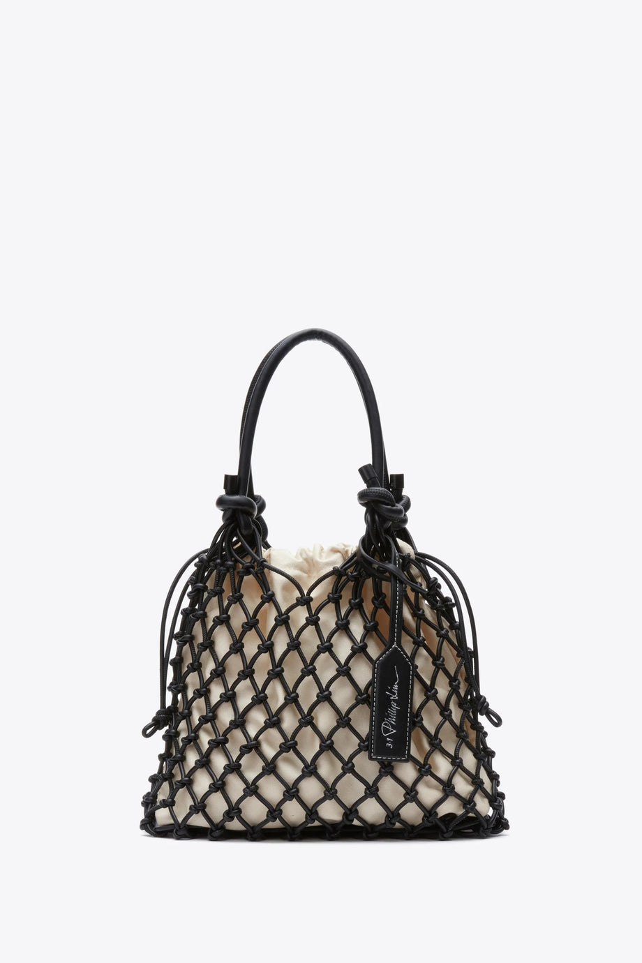 Macrame Mini Sac, El Dokuması Makrome Çanta, Suni Deri Kulplu