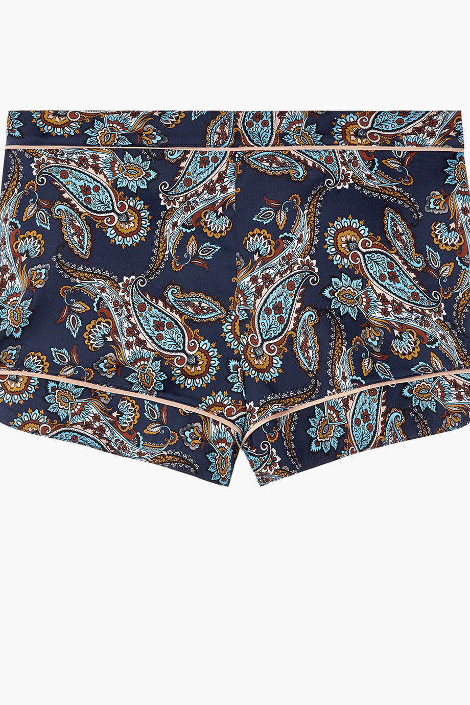 Silk by Night Shorty Kontrast Paspelli Stretch İpek Külot