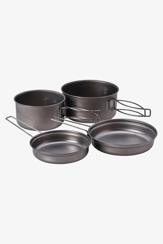 Multi Compact Cookset Titanyum, 2 Kişilik, Hafif Katlanabilir Kamp Tencere Seti