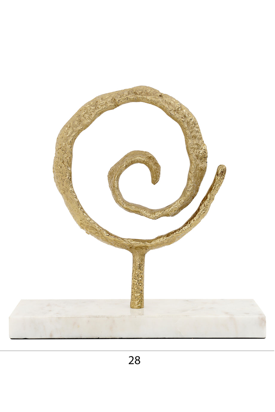 Swirl Metal Masa Dekor Objesi Alüminyum ve Mermer, Modern Tasarım