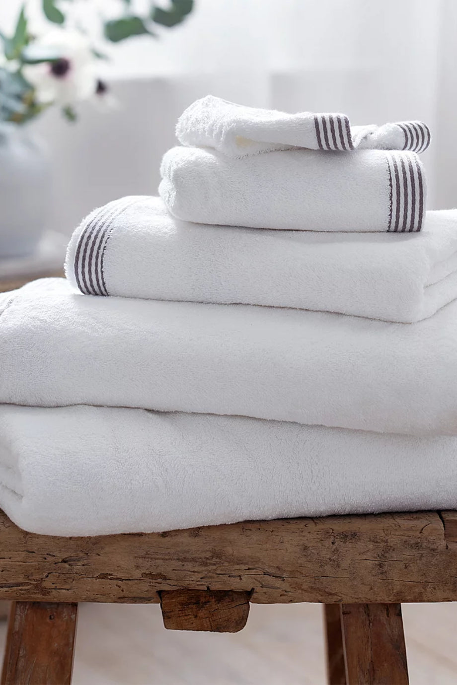 Colour Striped Border %100 Pamuk Büyük Boy Banyo Havlusu