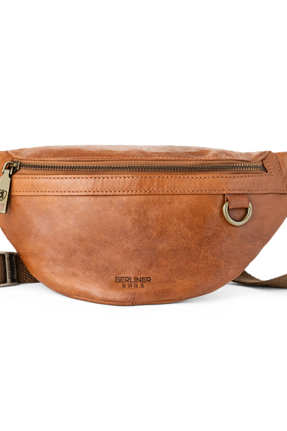 Turin Deri Bel Çantası, Ayarlanabilir Askılı Unisex, Vintage Kahverengi