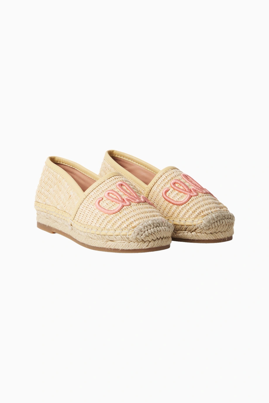 Chloé Kids Logo İşlemeli Hasır Kız Çocuk Espadril