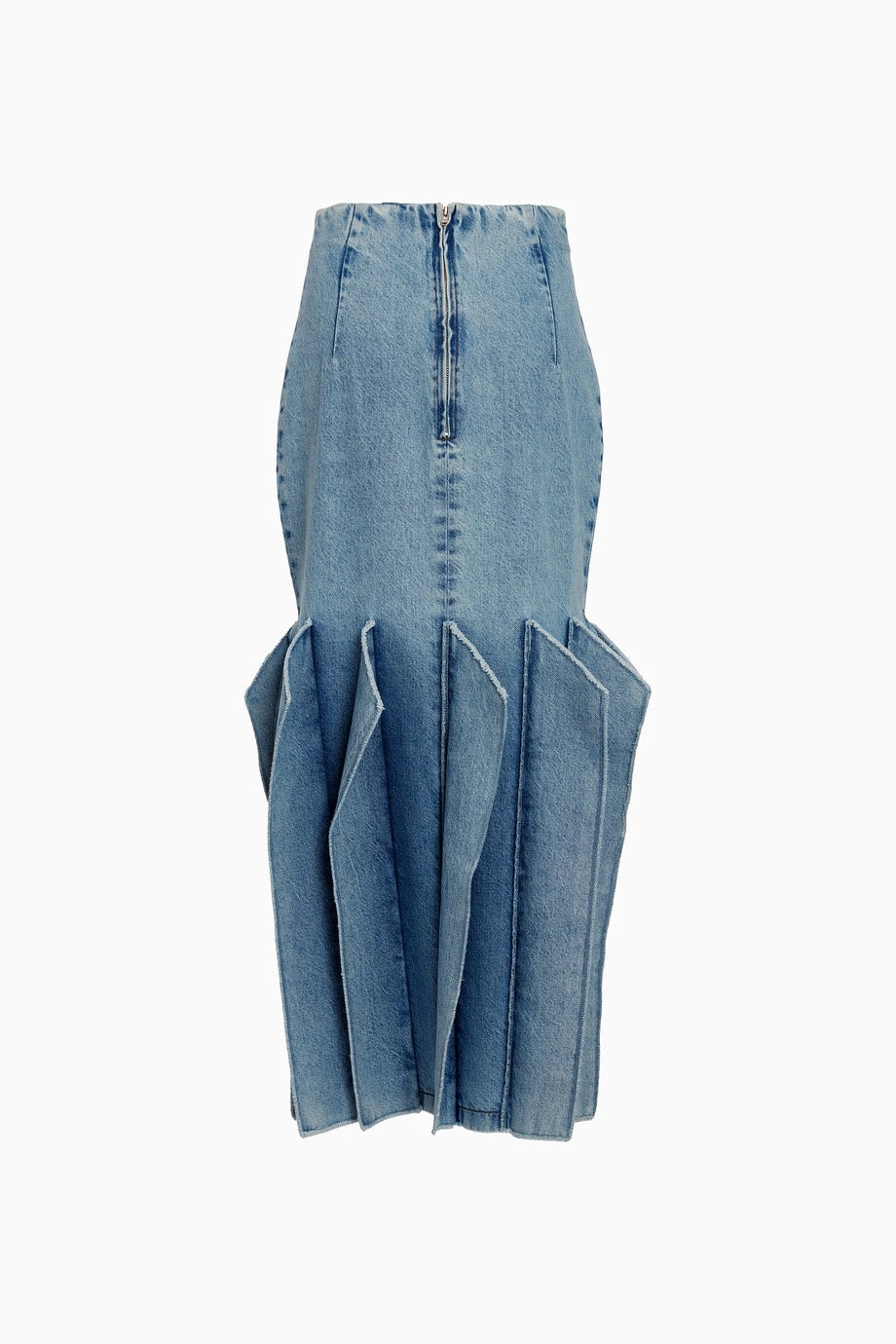 Kadın Mavi Panelli Detaylı Kot Etek