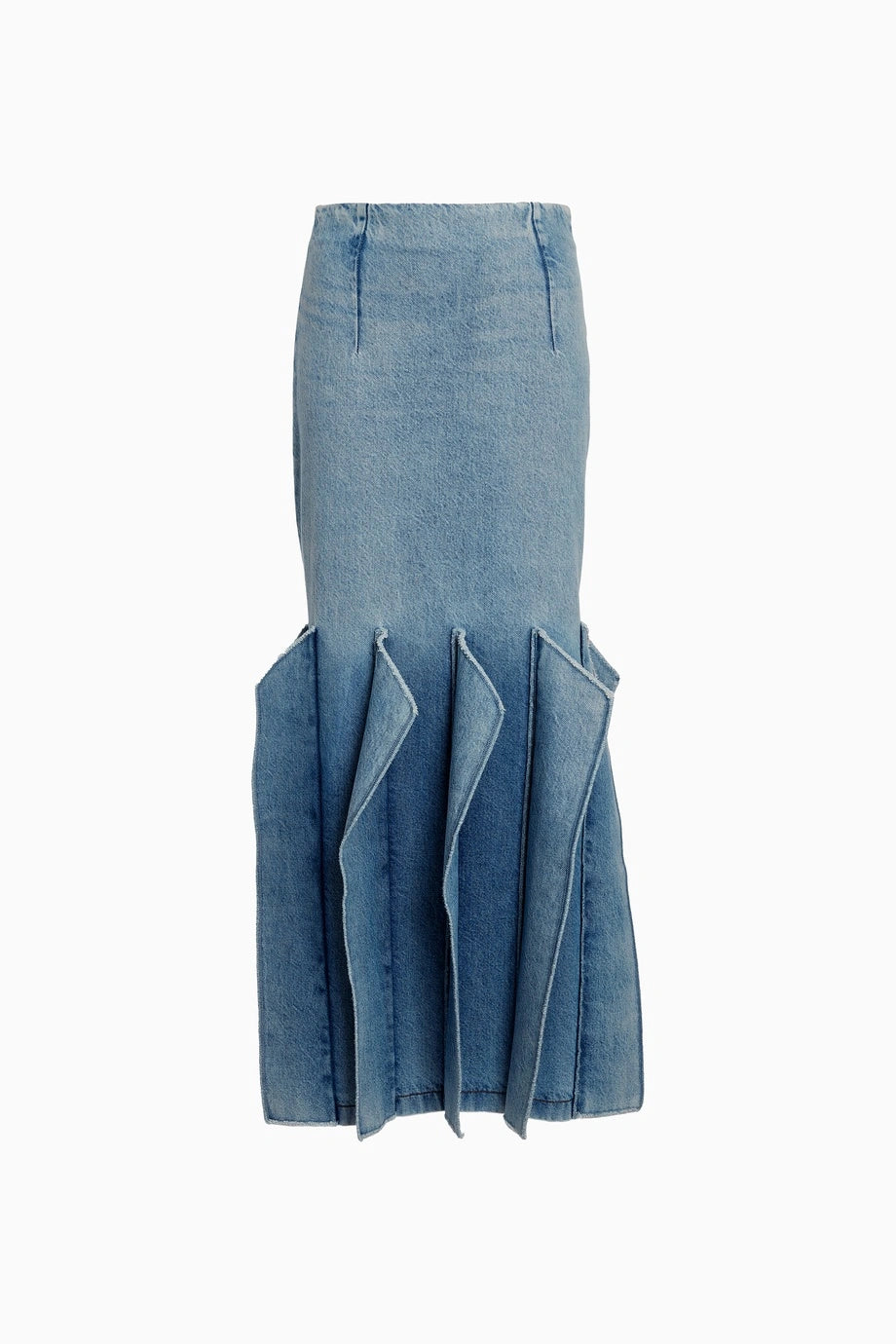 Kadın Mavi Panelli Detaylı Kot Etek