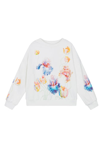 Çocuklar için Maxi Çiçek Desenli Sweatshirt - Çok Renkli