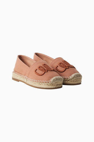 Logolu Pembe Kız Çocuk Espadril Ayakkabı