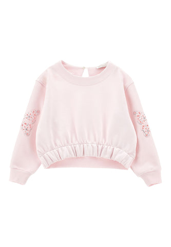 Çocuklar için Kelebek Nakışlı Sweatshirt - Monnalisa