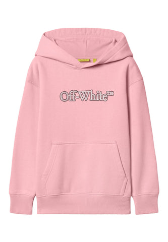 Çocuklar İçin Oversize Kitap Desenli Kapşonlu Sweatshirt - Off-White