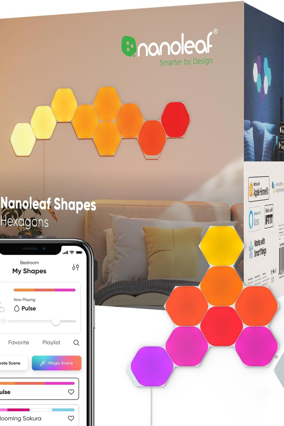 Akıllı Aydınlatma Shapes,Çok Renkli (RGBW), Modüler Tasarım, Müzik Senkronizasyonu