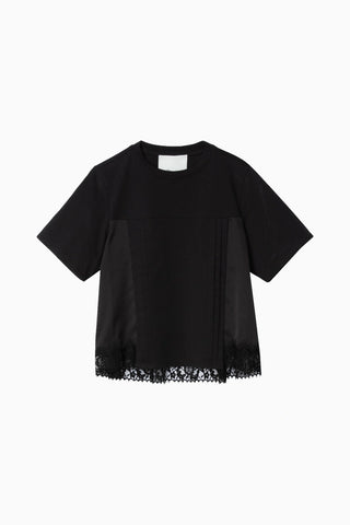 Saten ve Dantel Detaylı Lüks Tasarım Kadın T-Shirt
