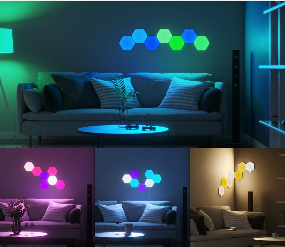 Akıllı Aydınlatma Shapes,Çok Renkli (RGBW), Modüler Tasarım, Müzik Senkronizasyonu