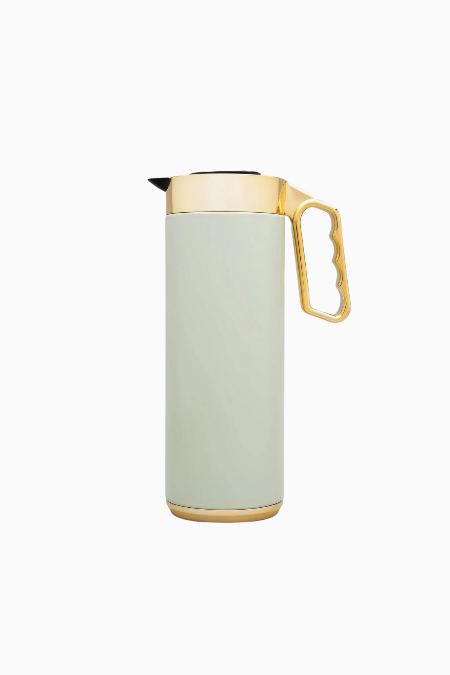 Cylinder Thermos 1L Açık Yeşil-Gold Paslanmaz Çelik Çift Katmanlı Termos