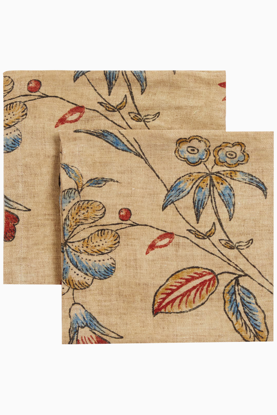 Diomma Floral Desenli, İtalyan Tasarımı Keten Peçete Seti