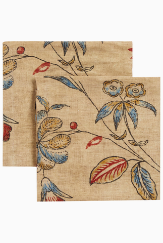 Diomma Floral Desenli, İtalyan Tasarımı Keten Peçete Seti