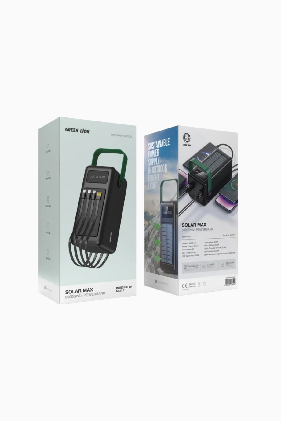 Solar Max 80000mAh Güneş Panelli Powerbank Siyah