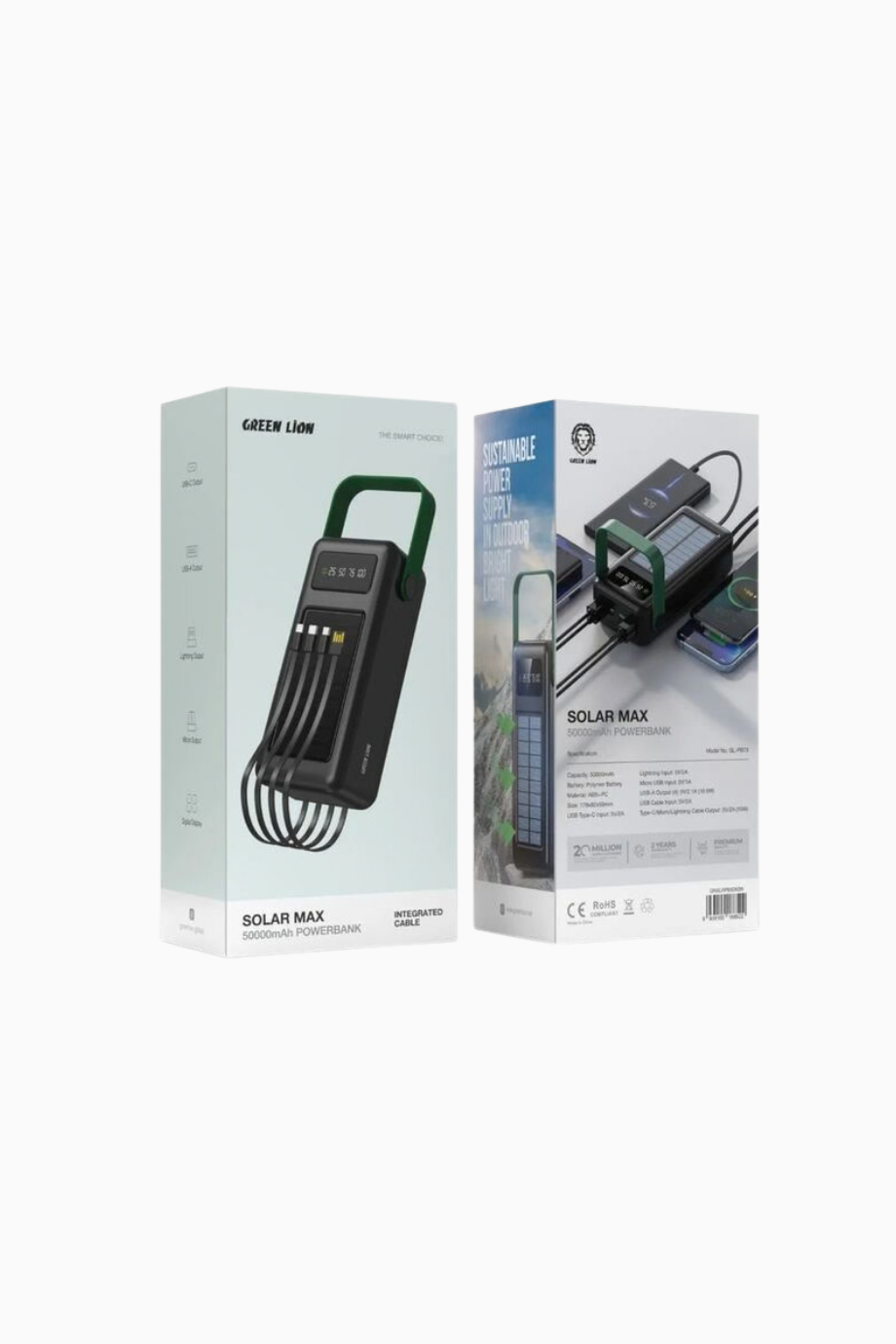 Solar Max 50000mAh Güneş Panelli Powerbank Siyah