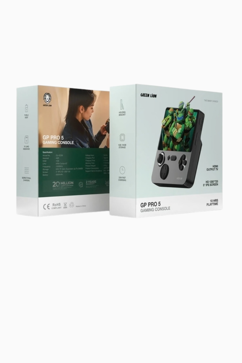 GP PRO 5 E5 Retro Oyun Konsolu 5" IPS HD, 64GB, HDMI, 22W