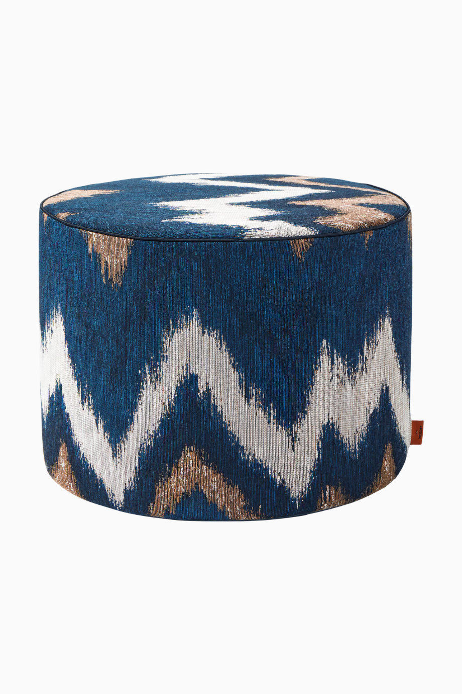 Ikat Zigzag Puf, Mavi-Multicolor İtalyan Tasarım