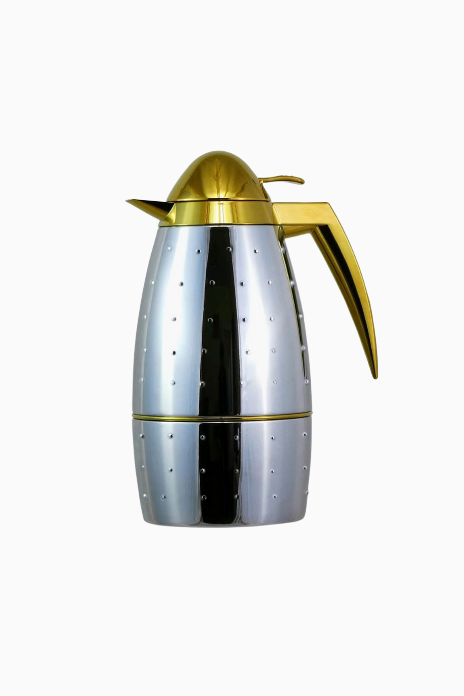 Dot Silver Gold Kulplu Çift Katmanlı Termos 1 L