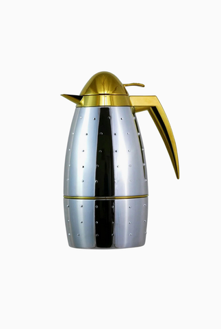 Dot Silver Gold Kulplu Çift Katmanlı Termos 1 L