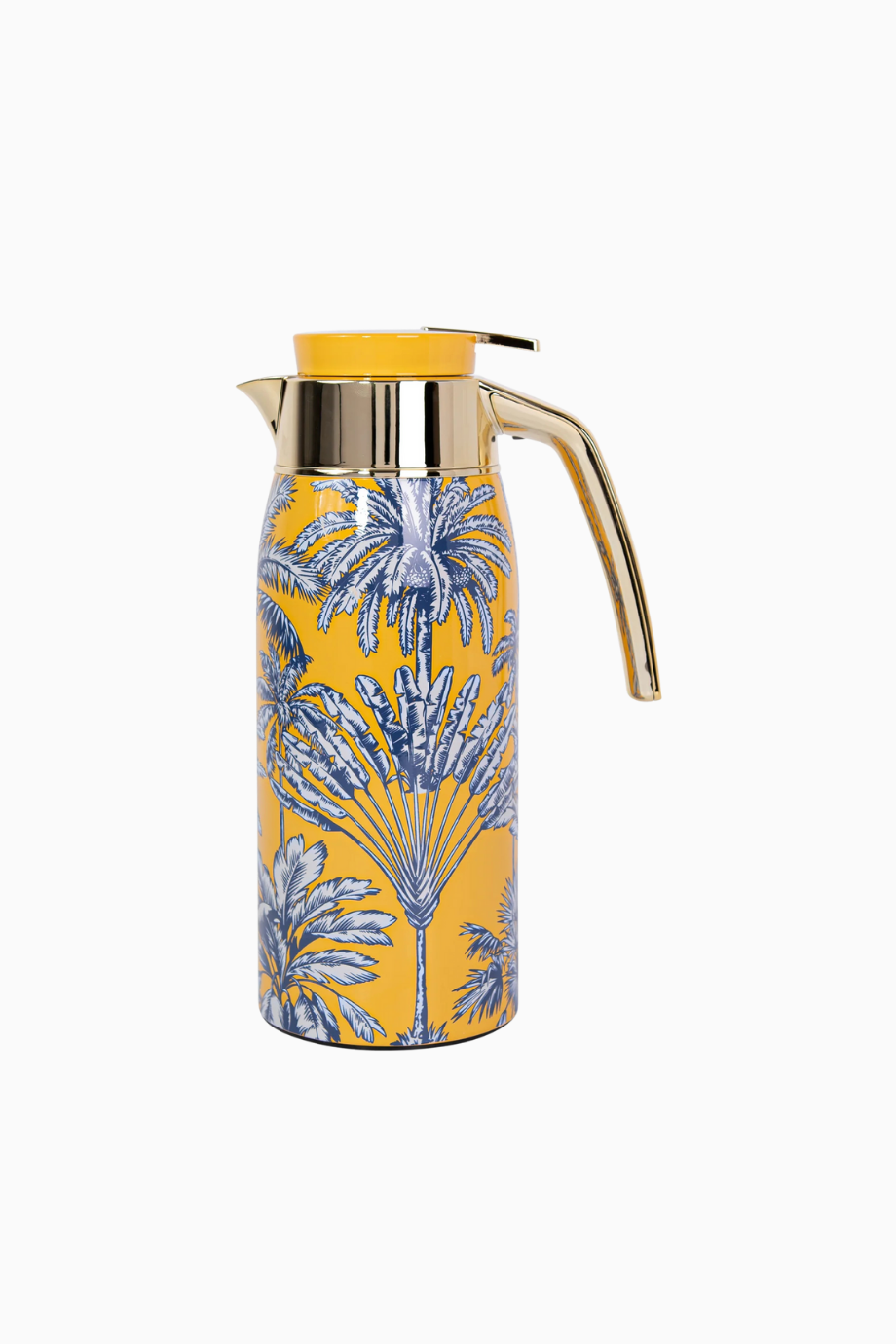 Summer Palm Sarı 1L Paslanmaz Çelik Çift Katmanlı Termos