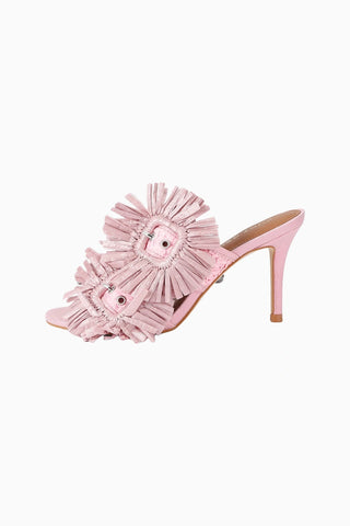 Pembe Çiçek ve Taş Detaylı Kadın Stiletto Topuklu Ayakkabı