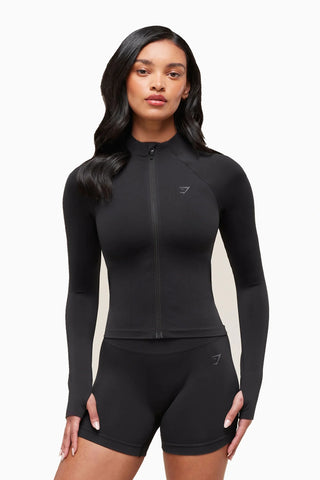 Soft Sculpt Fermuarlı Şekillendirici Kadın Spor Ceket