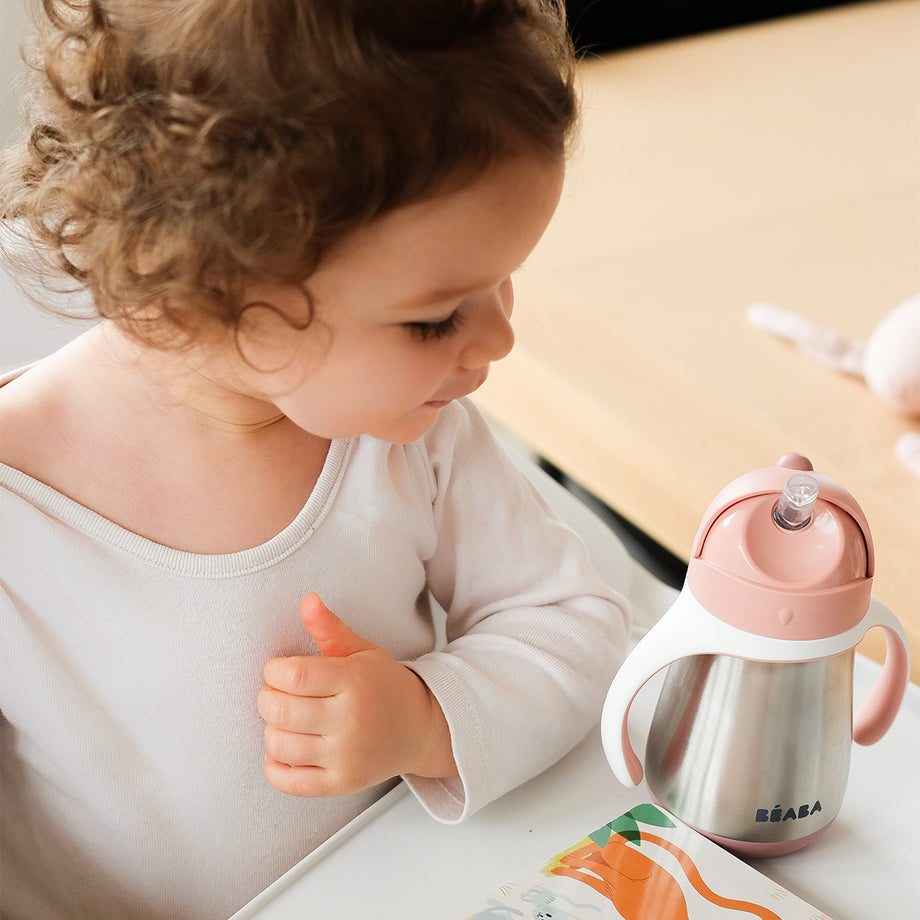 2'Si 1 Arada Öğrenme Kupası 210 ml - Silikon Saplı, Sızdırmaz, Mavi