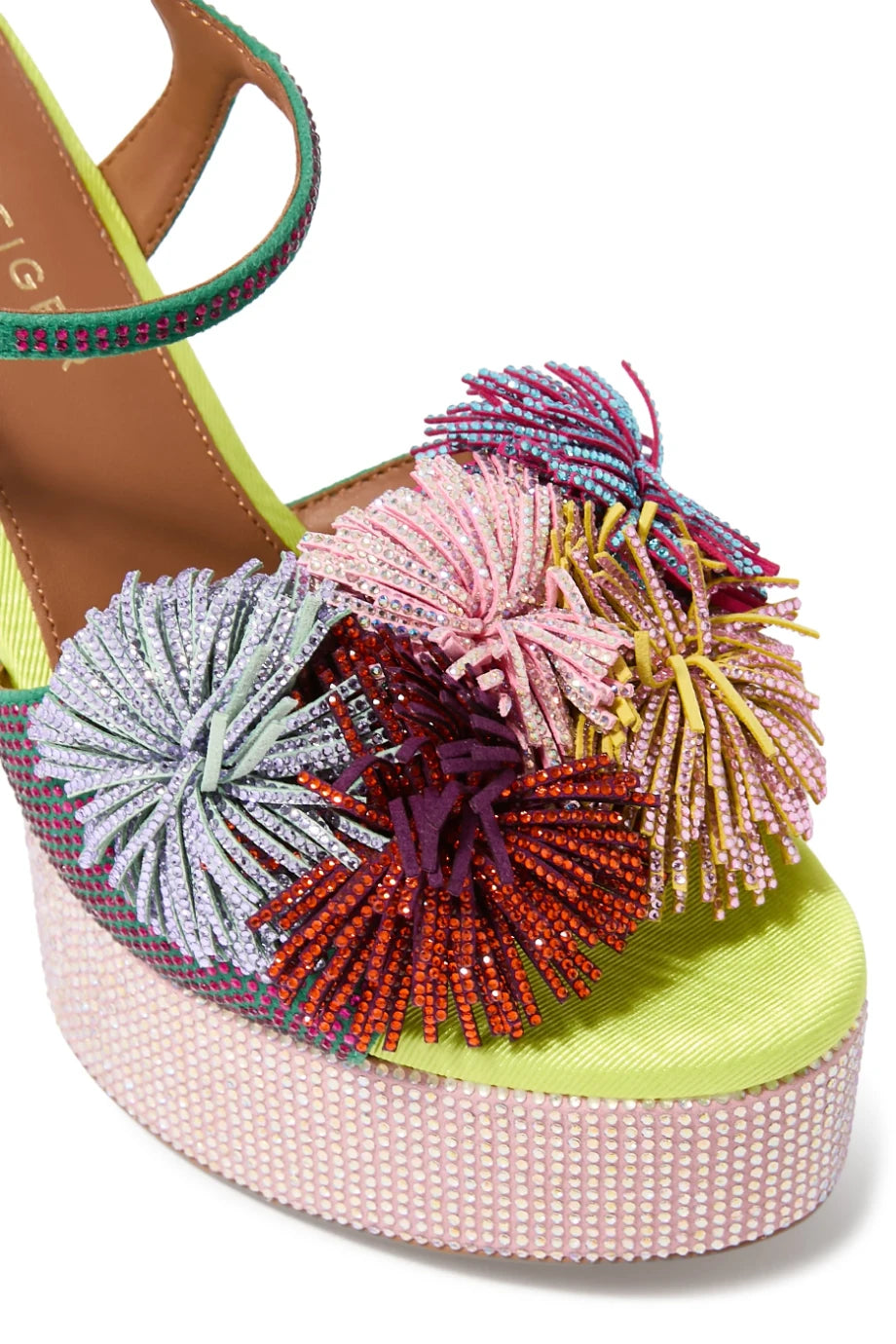 Pom Pom Tie 125 Platform Kadın Dolgu Topuk Sandalet