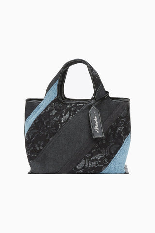 Lace Patchwork Kadın Mini Market Tote Çanta