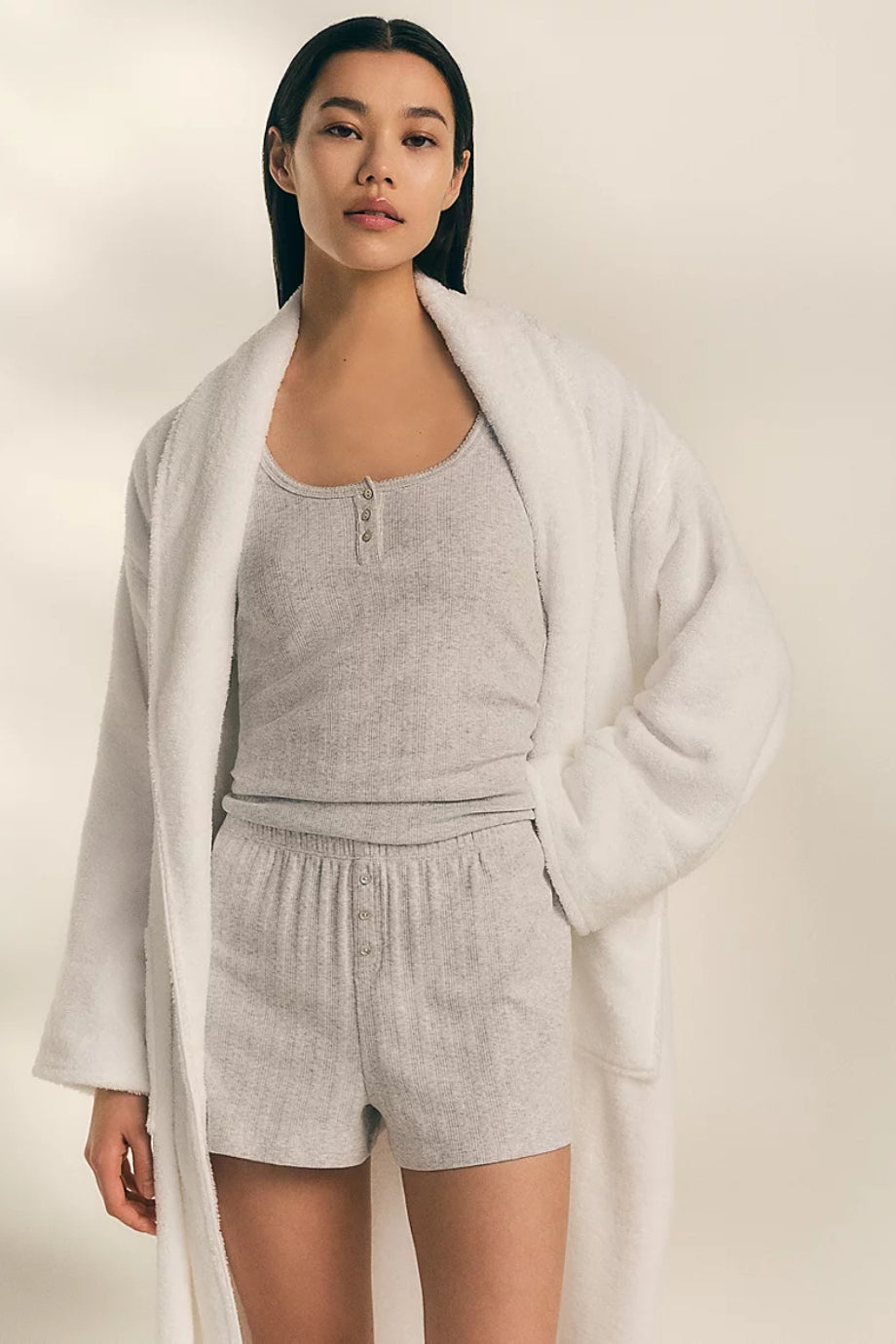 Classic Organik Pamuk Şal Yakalı Unisex Bornoz