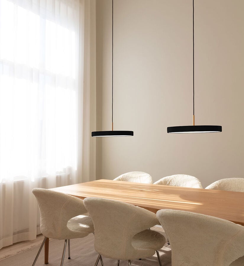 Asteria Aluminyum Sarkıt Lamba Modern ve Ayarlanabilir LED Aydınlatma, Siyah