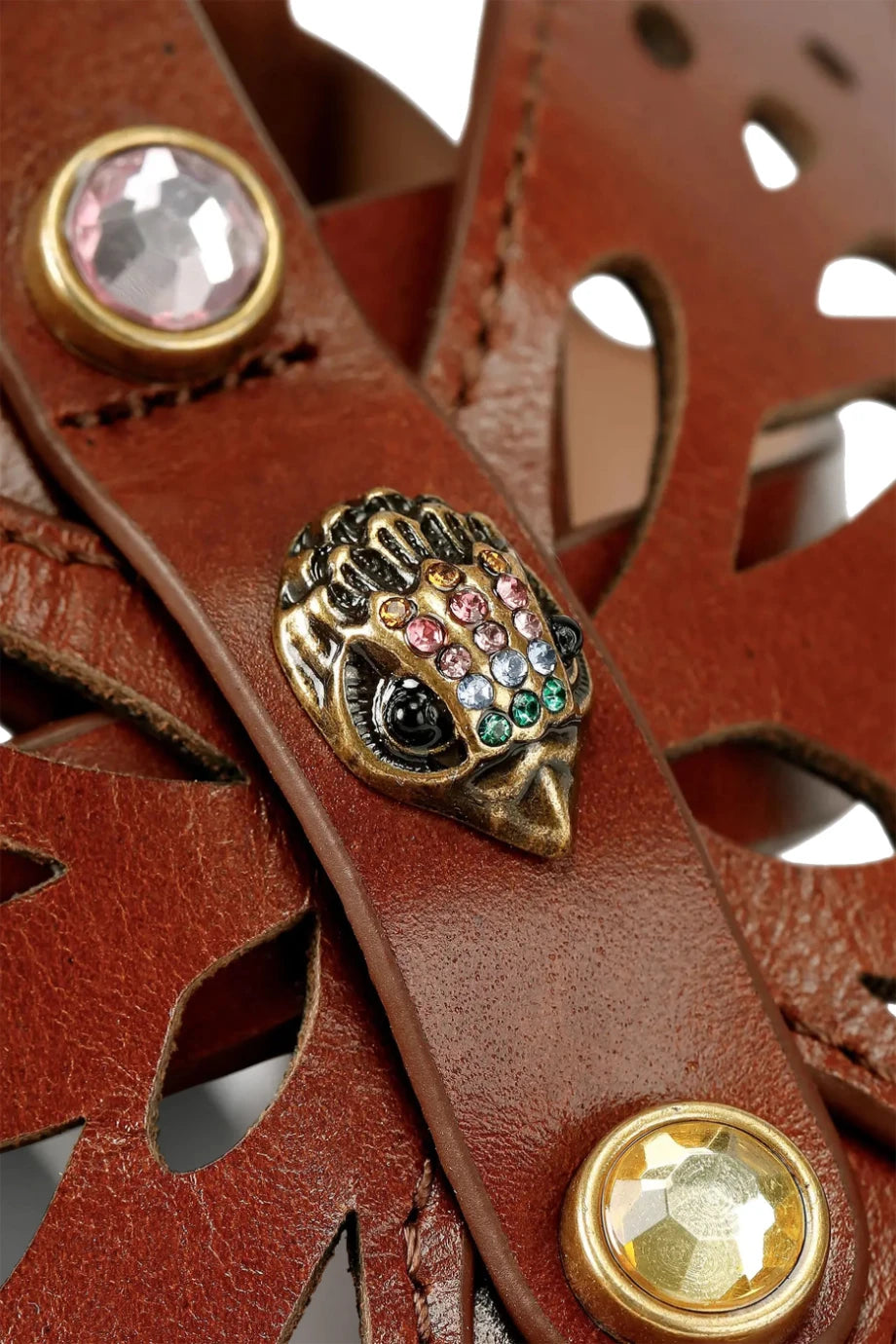 Boho Butterfly Deri Lüks Tasarım Kadın Gladyatör Sandalet