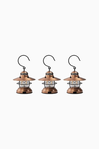 Edison Mini Lantern Dekortif 3’lü Set Copper LED Fener