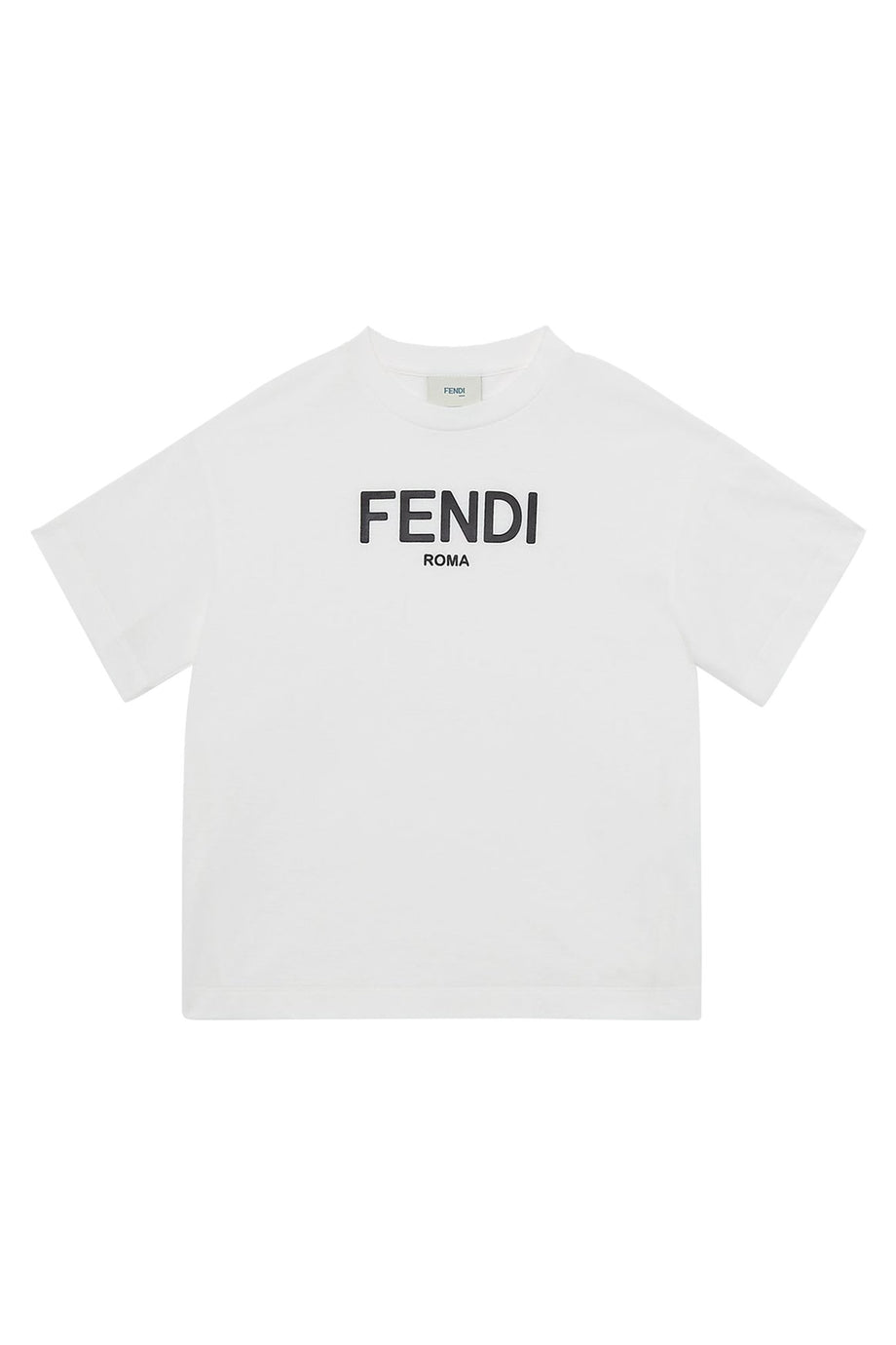 Fendi Pamuklu Logo Tişört - Beyaz/Siyah
