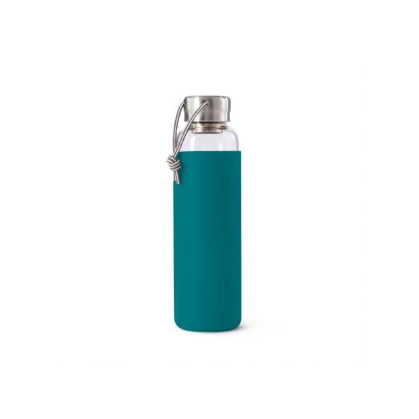 Cam ve Hafif Seyahat Su Şişesi, Sızdırmaz ve Koruyucu Kılıflı, 600 ml
