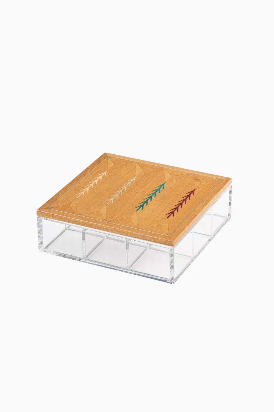 Patterned Tea Box, Ceviz Ahşap ve İtalyan Kaplama