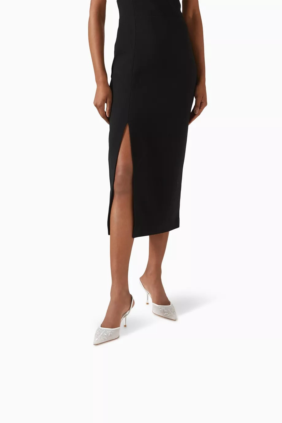 Lealie 75 İşlemeli Slingback Topuklu Ayakkabı, Zarif Mesh Üst Yüzey, El İşçiliği