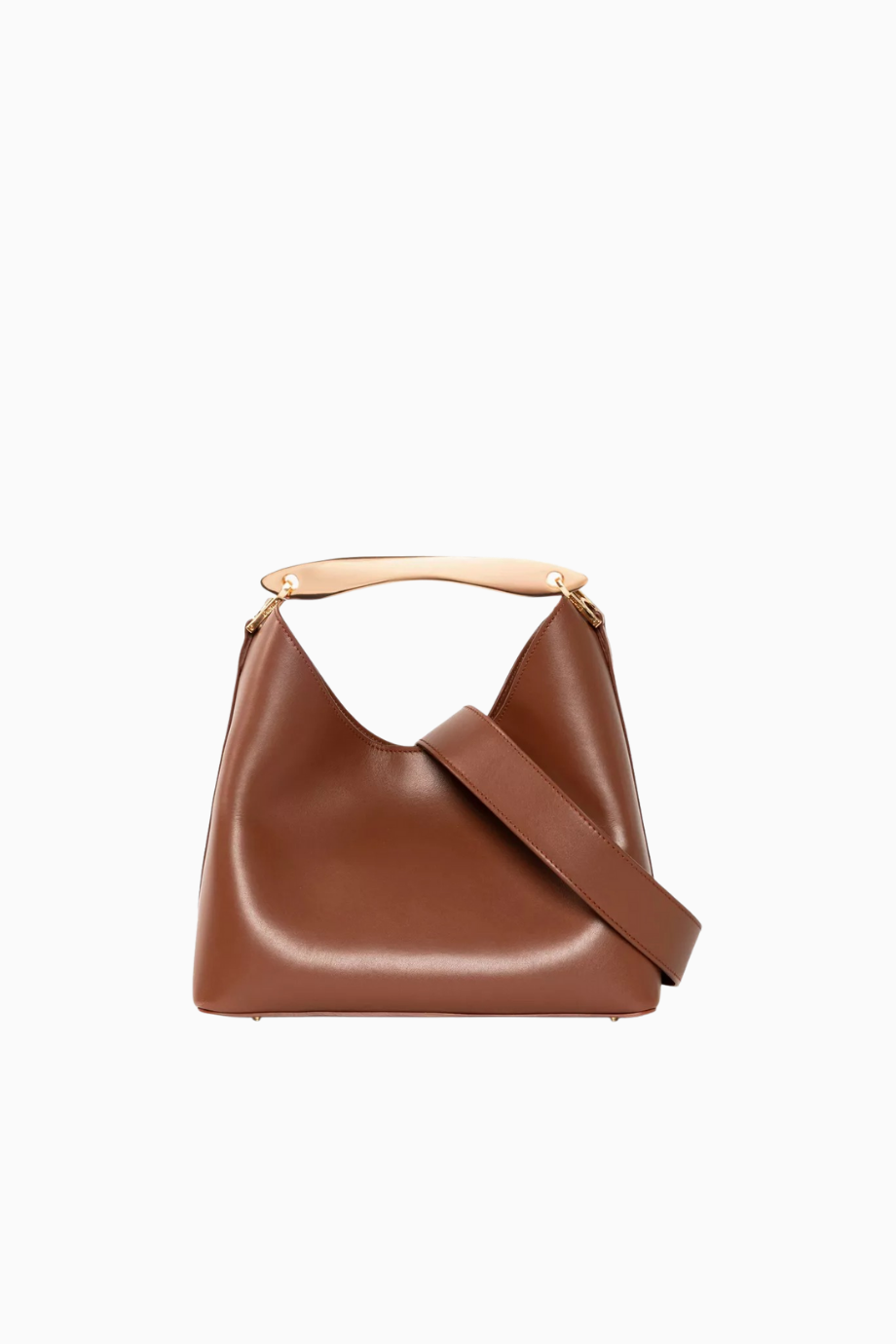 Medium Boomerang Cognac Deri, Zarif ve Lüks Omuz-Çapraz Çanta, Paris Tarzı