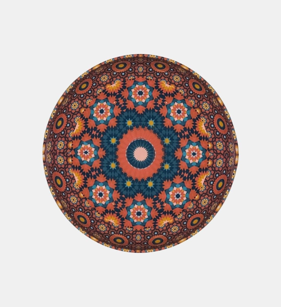 Berythe Melamin Yuvarlak Kase, Canlı Renklerle Dinamik Tasarım (30 cm)