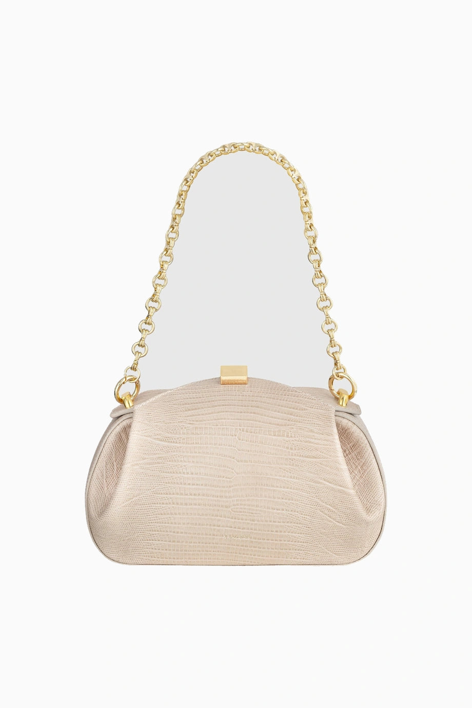 Oyster Mini Clutch ve Omuz Çantası, Kabartmalı Kertenkele Desenli %100 Deri