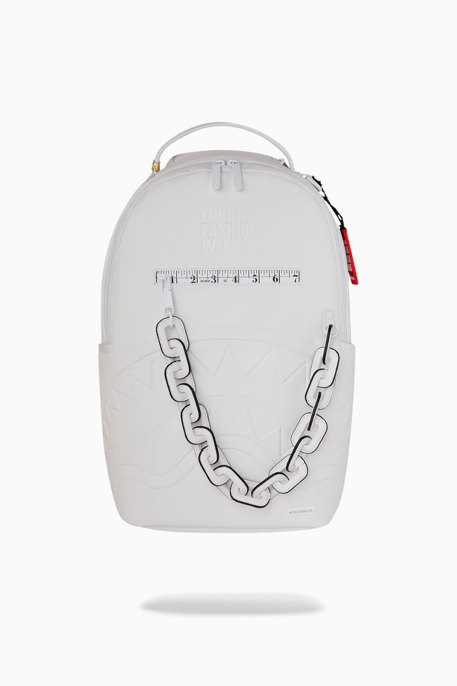 LFW White Leather Chain DLXSV, Unisex Lüks Beyaz Deri Sırt Çantası, Sınırlı Sayıda