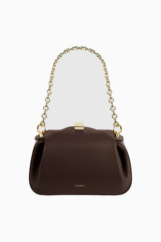Oyster Mini Clutch ve Omuz Çantası, Çakıl Dokulu %100 Deri