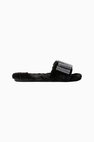 Cosy Bow Faux Fur Lüks Tasarım Kadın Terlik