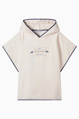 Ewen Beyaz %100 Pamuk Fleece Çocuk Panço