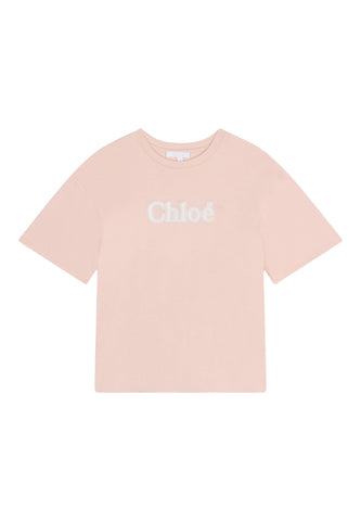 Çocuk Logo İşlemeli Tişört - Pembe