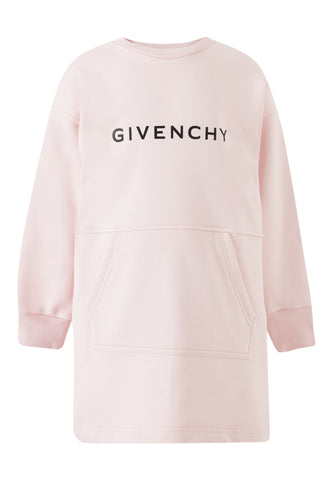 Çocuk Kanguru Cepli Logo Elbise - Pembe