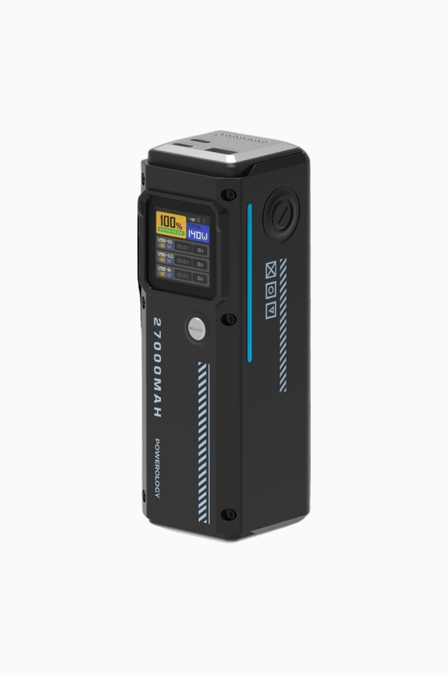 27000mAh Smart Display 140W Power Bank, Siyah