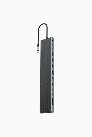 Nexis 13-in-1 USB-C Hub-Laptop Standı Siyah, Çoklu Bağlantı